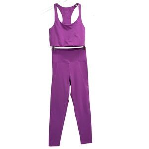 Girlfriend Collective Activewear Matching Set Size S Purple Leggings & Tank Bra